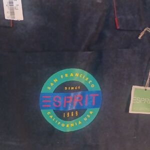Esprit Vintage Black Tote with Vibrant Logo New Witg Tags